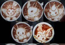 Cartoons Latte Arts Talk Cock Sing Song