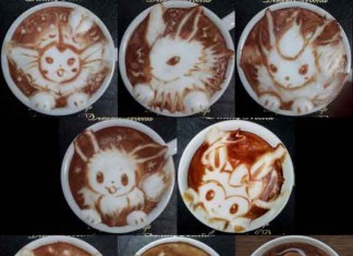 Cartoons Latte Arts Talk Cock Sing Song