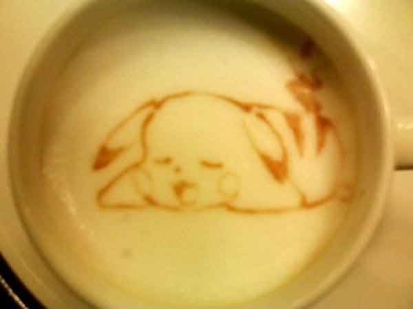 Cartoons Latte Arts Talk Cock Sing Song