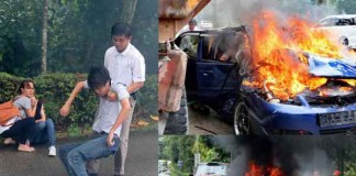 Singapore Hero Pulls Man Out of Burning Car Talk Cock Sing Song