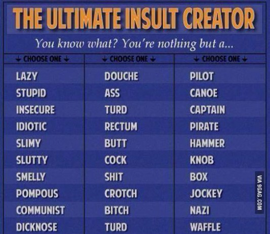 The Ultimate Insult Creator Talk Cock Sing Song
