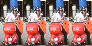 Suntec City Red Vespa Road Rage Talk Cock Sing Song