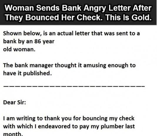 Woman Sends Bank Angry Letter After They Bounced Her Check Talk Cock Sing Song