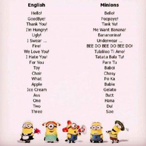 Minions Translation Talk Cock Sing Song