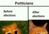 Politicians Before and After Elections Talk Cock Sing Song