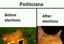 Politicians Before and After Elections Talk Cock Sing Song