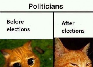 Politicians Before and After Elections Talk Cock Sing Song