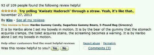 Funny Amazon Haribo Gummy Bear Reviews Talk Cock Sing Song