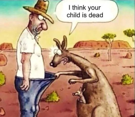 Kangaroo is Sad to See the Child Dead Talk Cock Sing Song