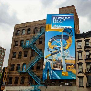 Carnival Cruise Line Fire Escape Stairs Billboard Ad Talk Cock Sing Song