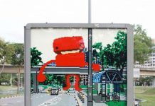 LEGO Creative Bus-stop Ad in Singapore Talk Cock Sing Song