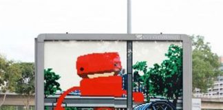 LEGO Creative Bus-stop Ad in Singapore Talk Cock Sing Song