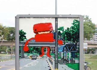 LEGO Creative Bus-stop Ad in Singapore Talk Cock Sing Song