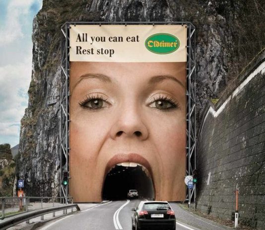 Oldtimer Creative Billboard Ads Talk Cock Sing Song