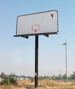 YMCA Basketball Hoop Billboard Ad Talk Cock Sing Song