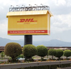 DHL Express Box Billboard Ad Talk Cock Sing Song