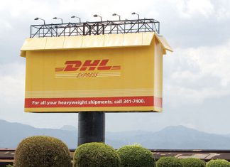 DHL Express Box Billboard Ad Talk Cock Sing Song