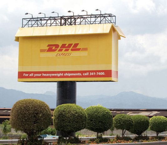 DHL Express Box Billboard Ad Talk Cock Sing Song