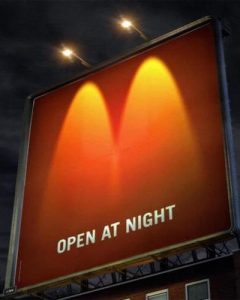 McDonald’s Opens at Night Billboard Ad Talk Cock Sing Song