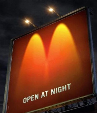 McDonald’s Opens at Night Billboard Ad Talk Cock Sing Song
