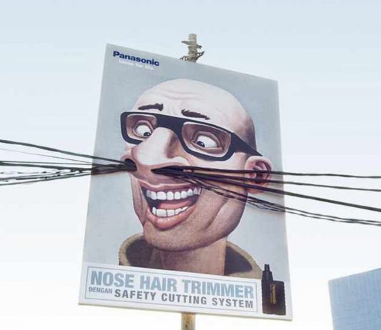 Panasonic Nose Hair Trimmer Creative Billboard Ad Talk Cock Sing Song